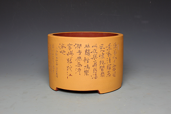 刻字圆盆（清水泥粉段泥浆）(图2)