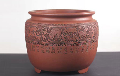 宫灯画缸（黄龙山底槽青）(图1)